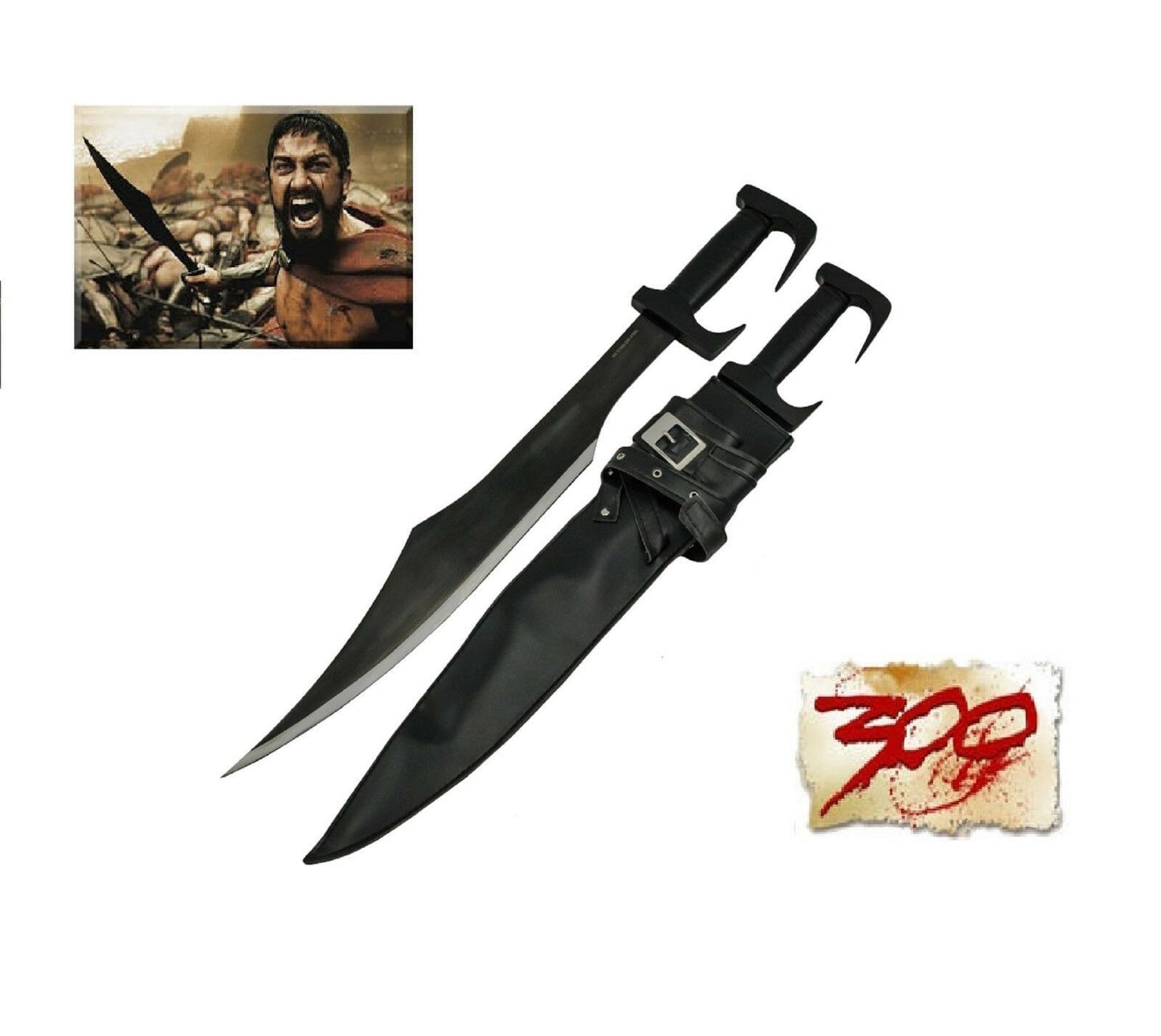 300 SPARTAN SWORD WITH LEATHER SHEATH