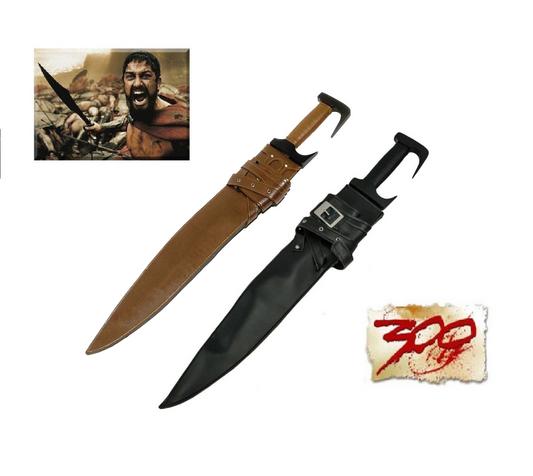 300 SPARTAN SWORD WITH LEATHER SHEATH