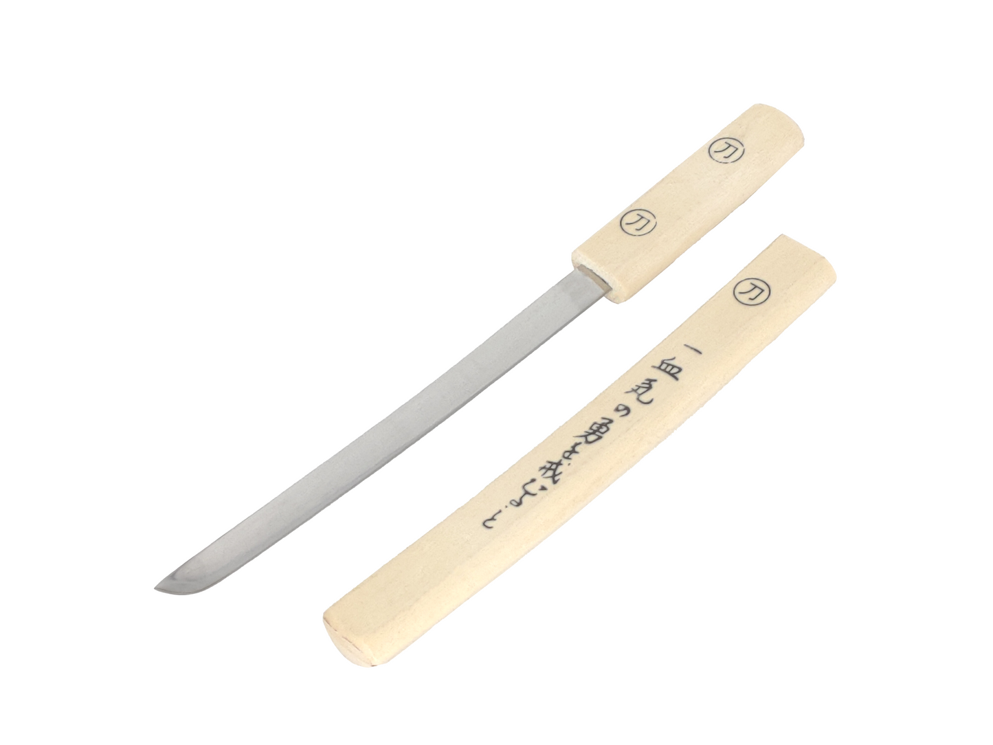 BEIGE JAPANESE SAMURAI MINIATURE TRIPLE SWORD SET