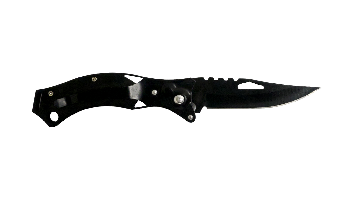 BLACK SCORPION ENGRAVED FOLDING KNIFE WITH SAFETY LOCK