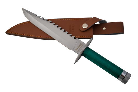 RAMBO FIRST BLOOD SURVIVAL HUNTING KNIFE DELUXE EDITION WITH LEATHER SHEATH