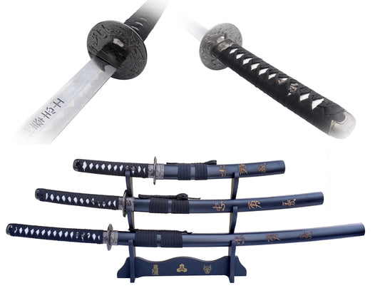 THE LAST SAMURAI - JAPANESE SAMURAI SWORD, KATANA, WAKIZASHI, TANTO SET OF 3