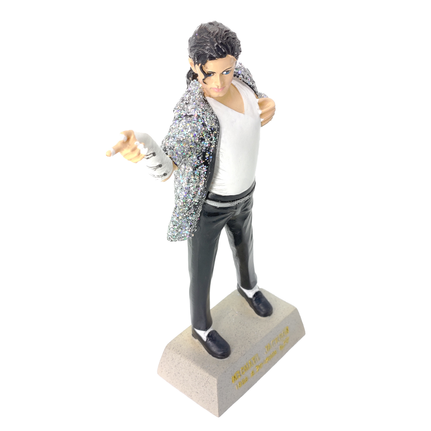 MICHAEL JACKSON OPEN SILVER JACKET MEMORIAL FIGURINE