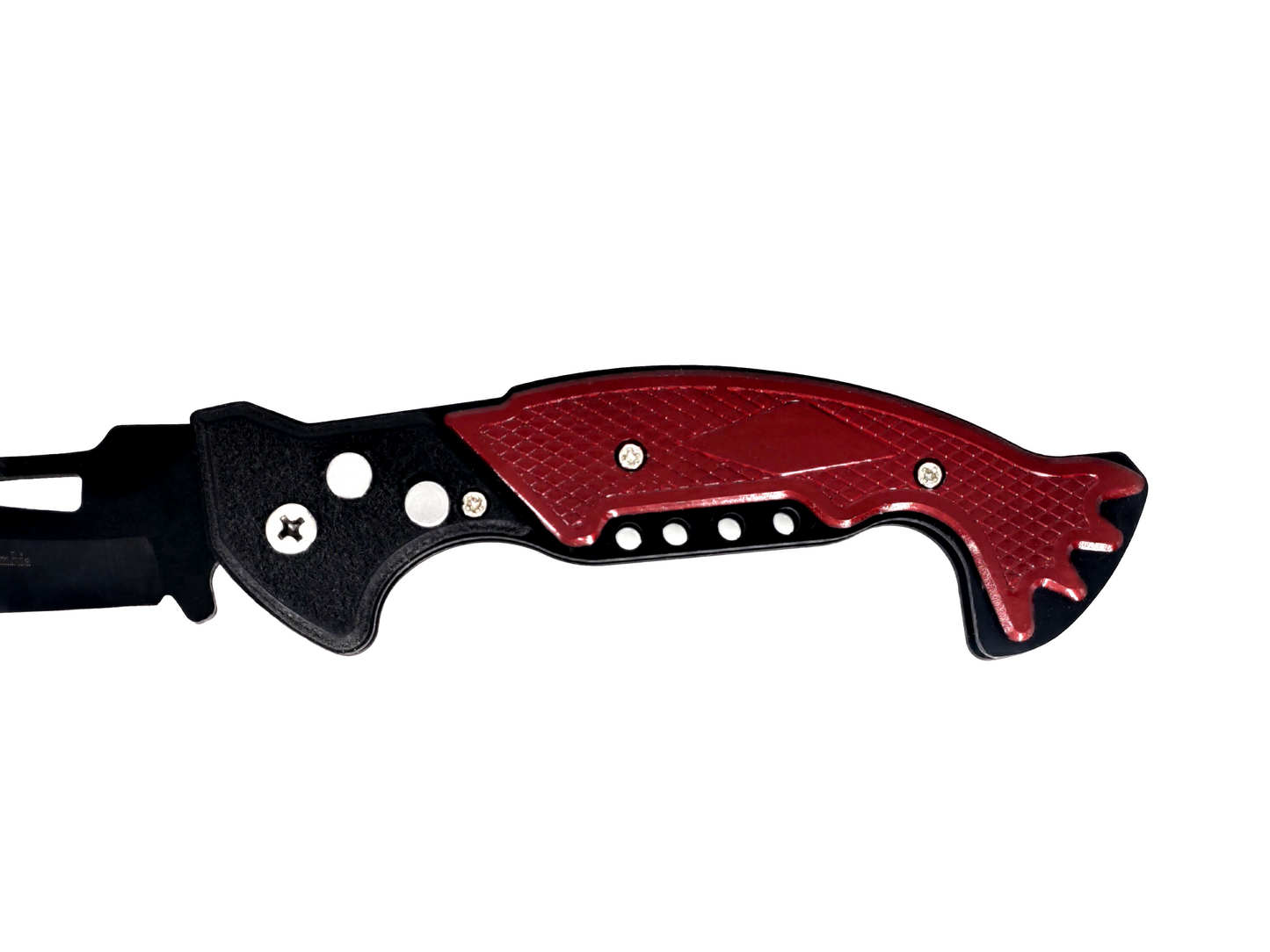 POCKET FOLDING CAMPING KNIFE BLACK OXIDE COATED BLADE WITH SAFETY LOCK