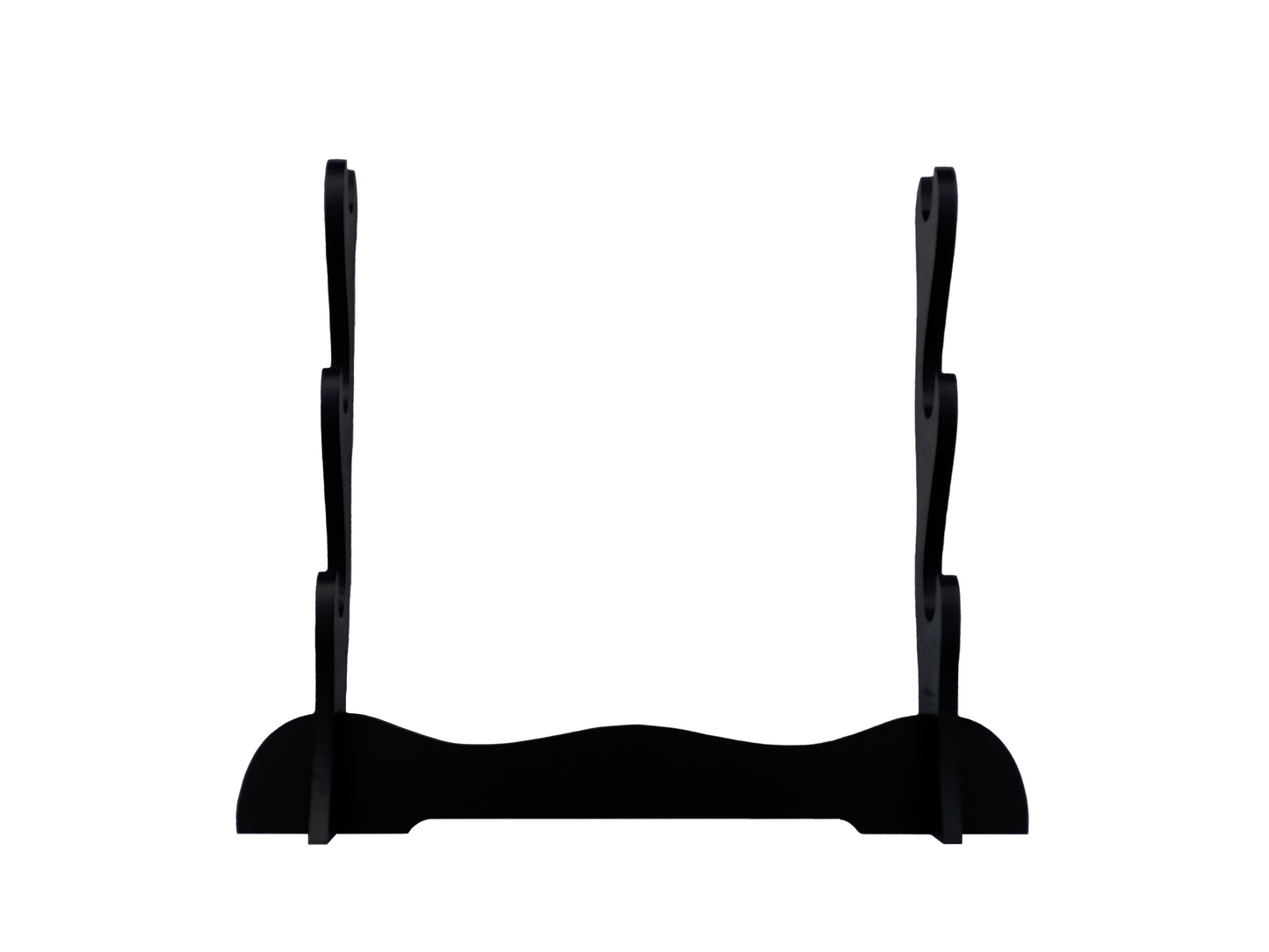 BLACK WOOD TRIPLE SWORD DISPLAY STAND FOR SAMURAI & KATANA SWORDS