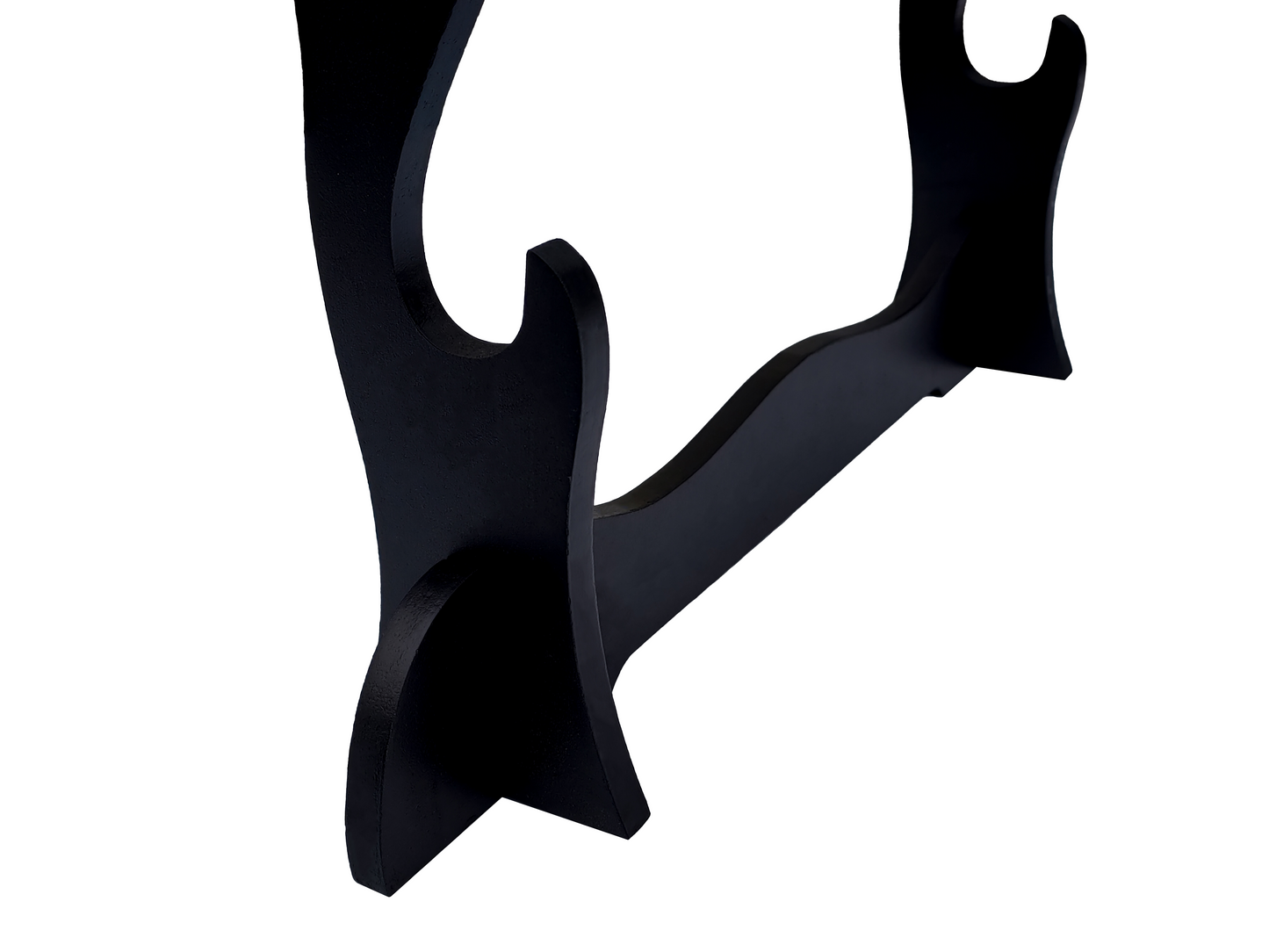 BLACK WOOD TRIPLE SWORD DISPLAY STAND FOR SAMURAI & KATANA SWORDS
