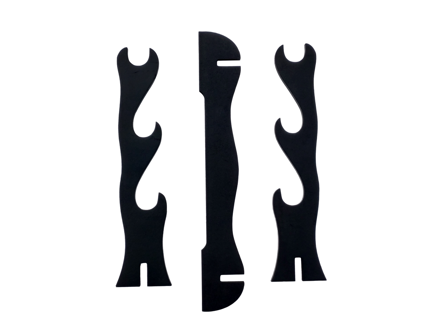 BLACK WOOD TRIPLE SWORD DISPLAY STAND FOR SAMURAI & KATANA SWORDS
