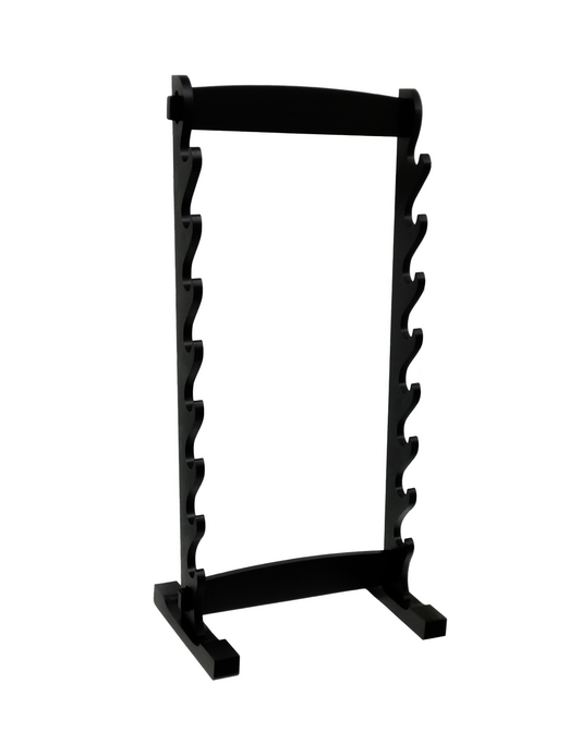 BLACK WOOD SET OF 8 SWORD DISPLAY STAND FOR SAMURAI & KATANA SWORDS