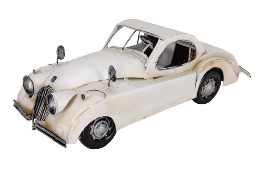 WHITE JAGUAR XK140 VINTAGE MODEL CAR DIECAST MODEL