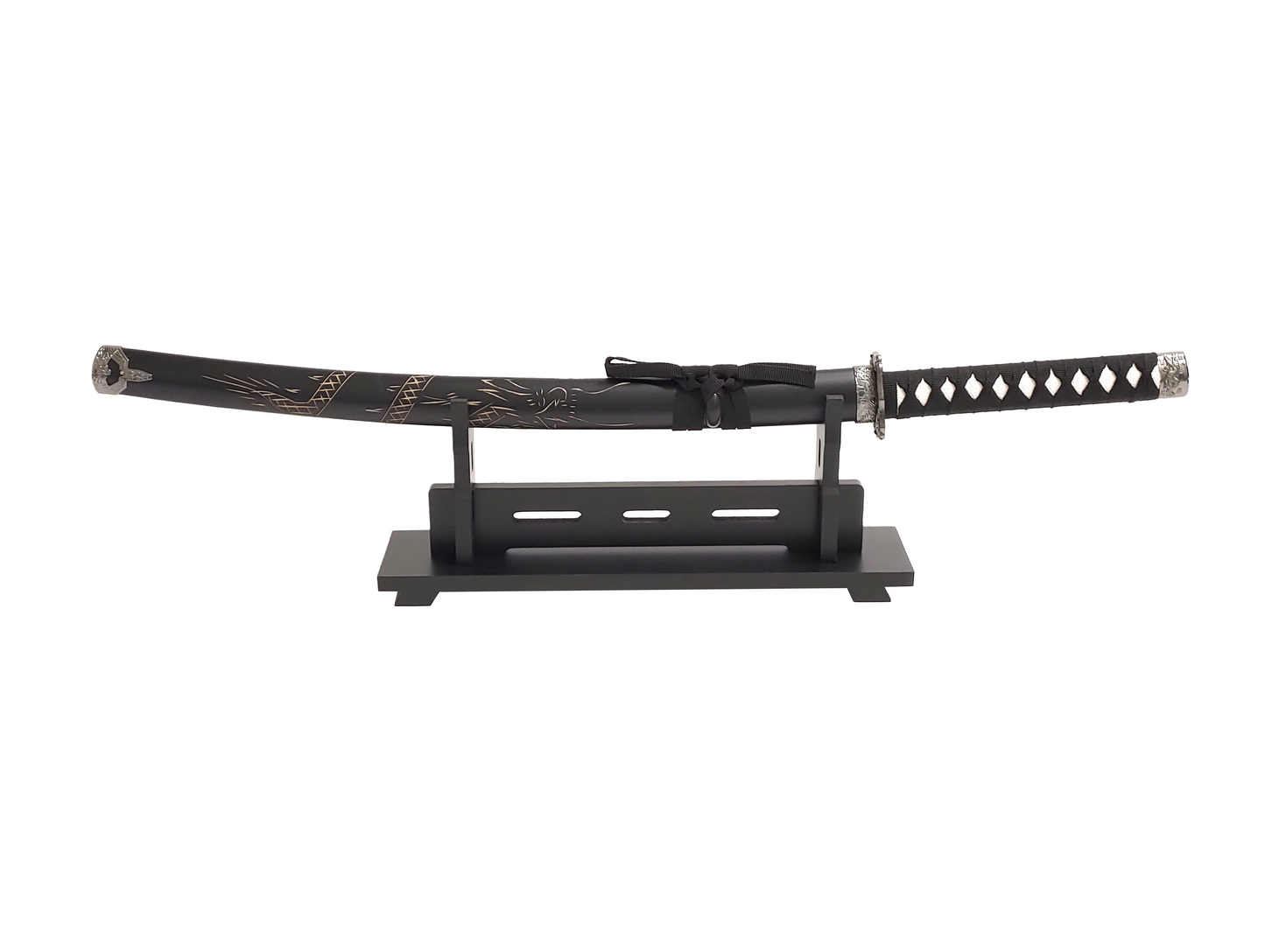 BLACK WOOD PREMIUM SINGLE SWORD DISPLAY STAND FOR SAMURAI & KATANA SWORDS