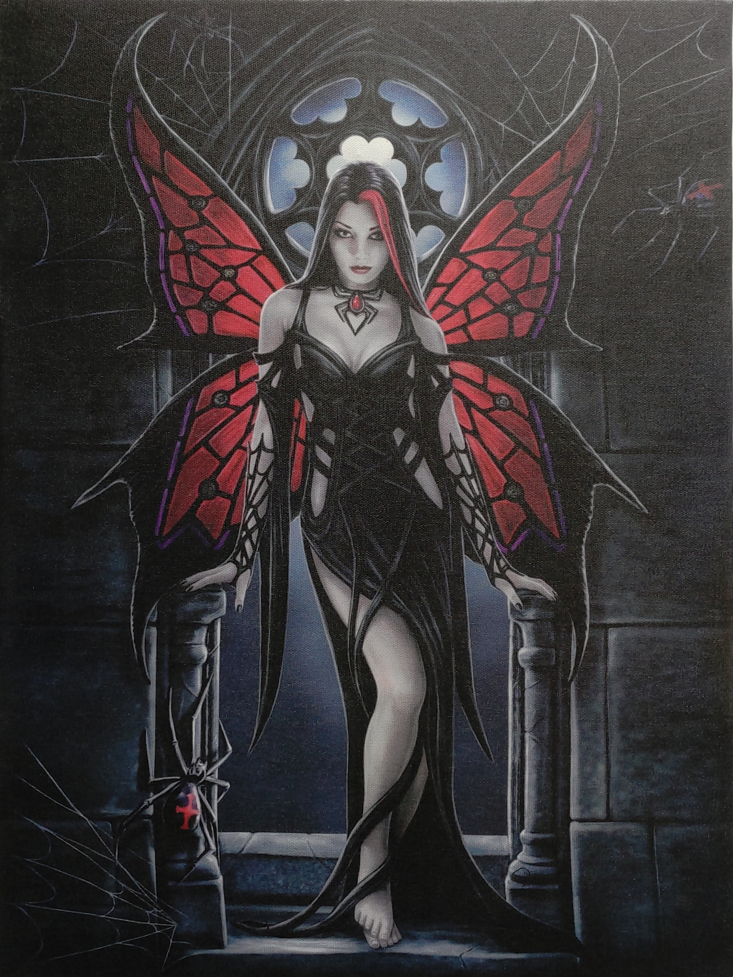 ANNA STOKES GOTHIC SEXY ARACNAFARIA DARK ANGEL CANVAS PRINT