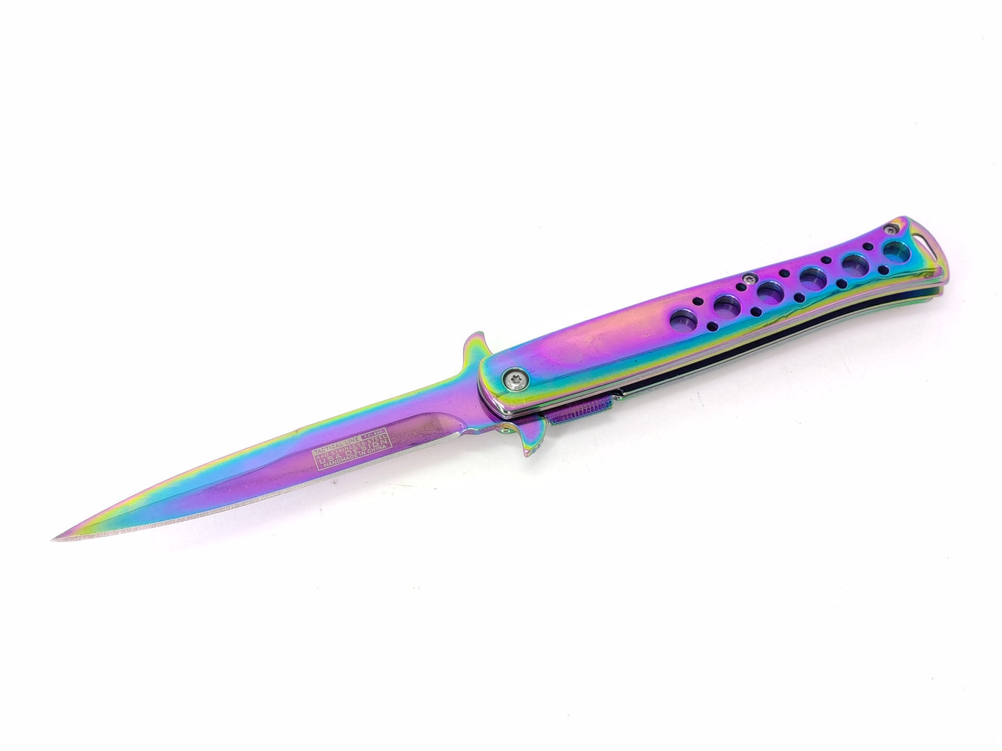 RAINBOW TITANIUM COATED FOLDING POCKET KNIFE
