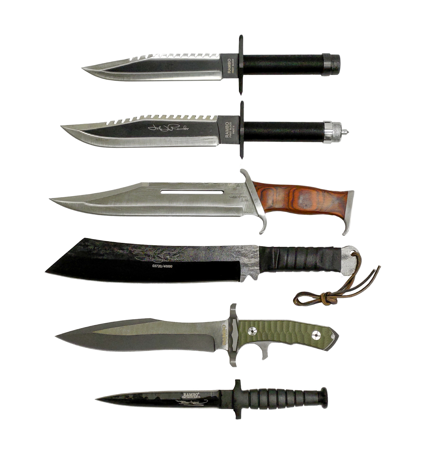 RAMBO KNIVES SET OF 6 COLLECTION SET
