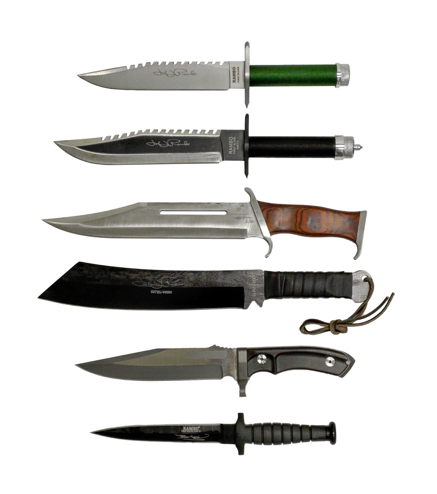 RAMBO KNIVES SET OF 6 COLLECTION SET
