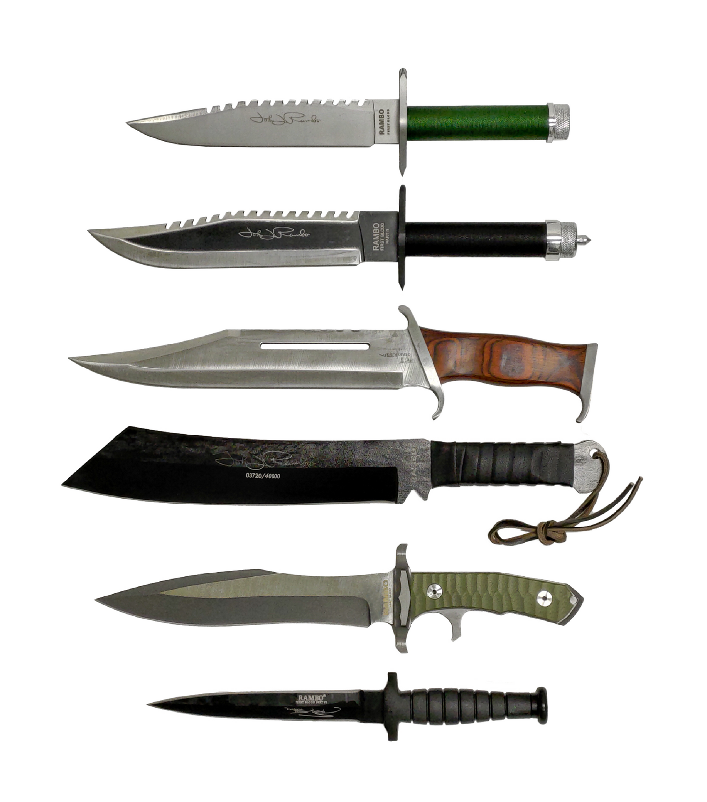 RAMBO KNIVES SET OF 6 COLLECTION SET