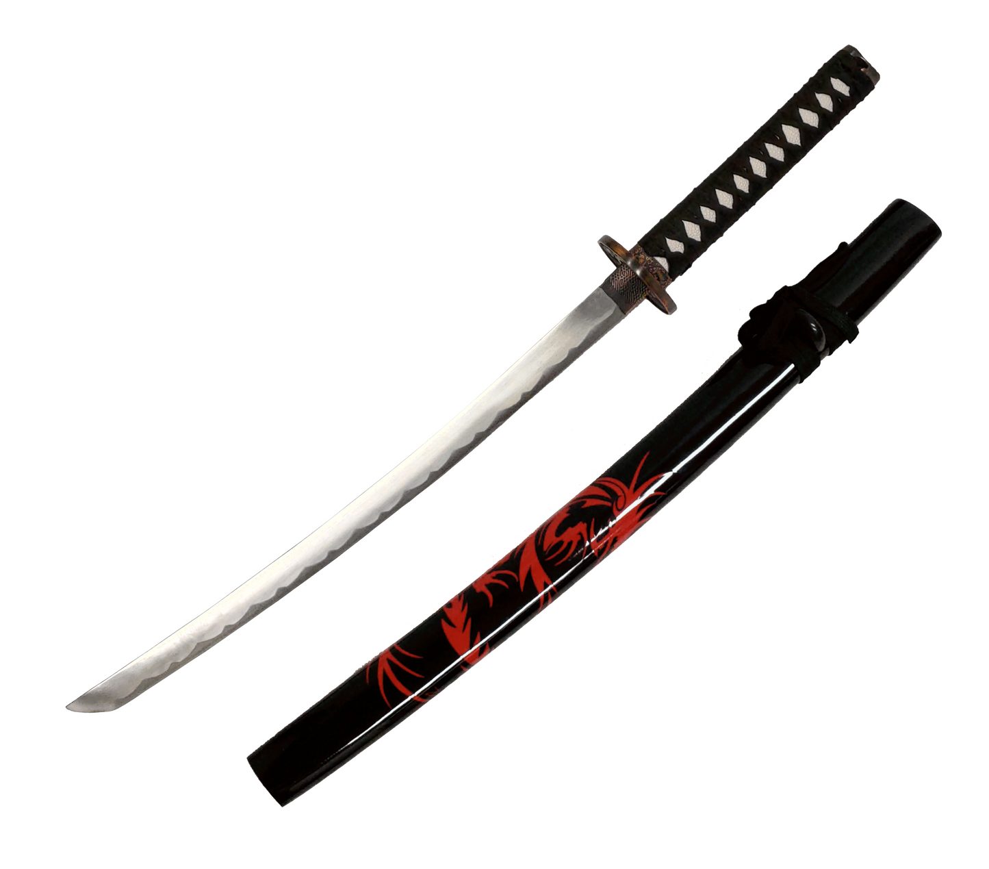 RED DRAGON JAPANESE SAMURAI TRIPLE SWORD SET