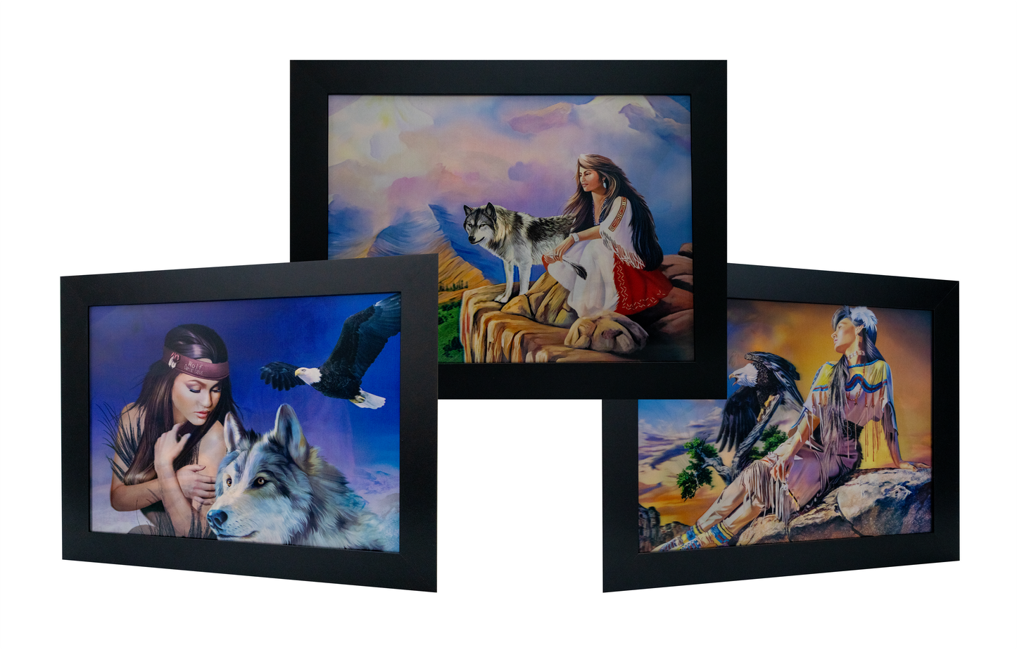 TRIBAL WOLF GIRL LENTICULAR 3D PRINT