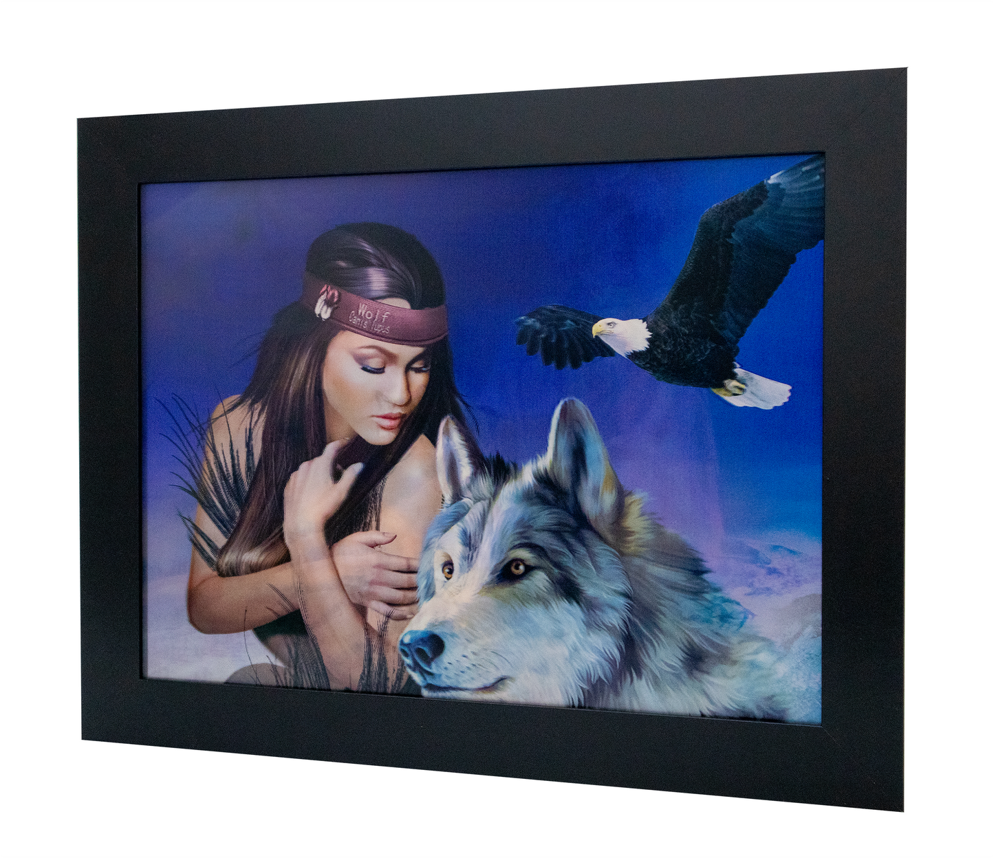 TRIBAL WOLF GIRL LENTICULAR 3D PRINT