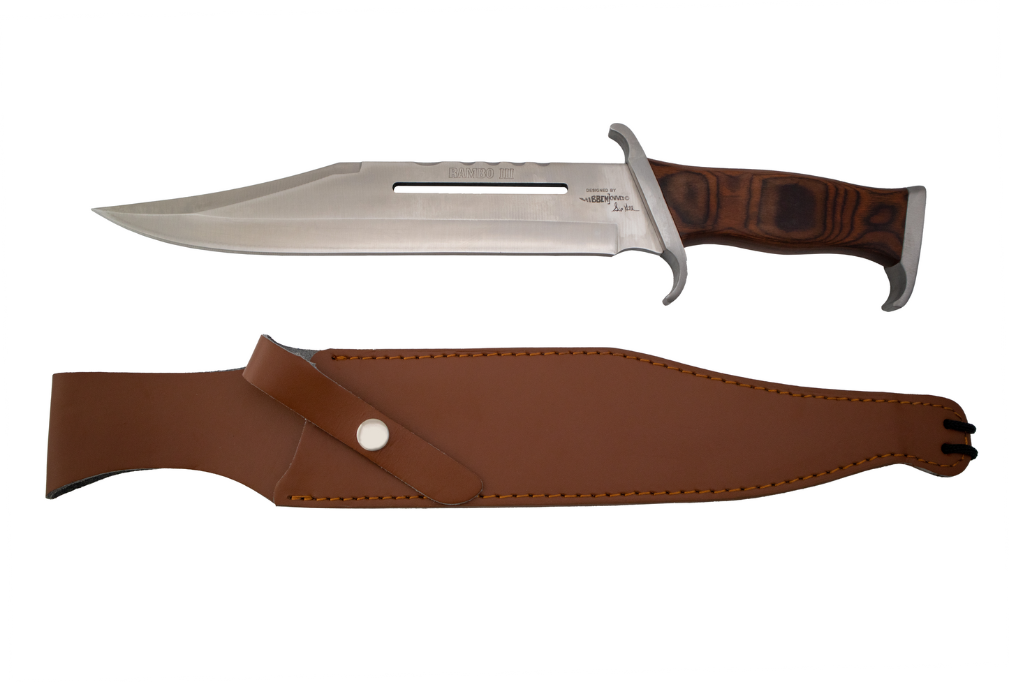 RAMBO FIRST BLOOD PART 3 SURVIVAL HUNTING KNIFE WITH LEATHER SHEATH