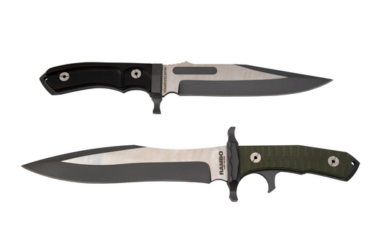 RAMBO V LAST BLOOD HEARTSTOPPER SURVIVAL HUNTING KNIFE WITH LEATHER SHEATH