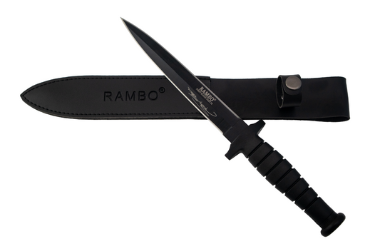 RAMBO FIRST BLOOD PART VI SURVIVAL HUNTING BOOT KNIFE WITH LEATHER SHEATH