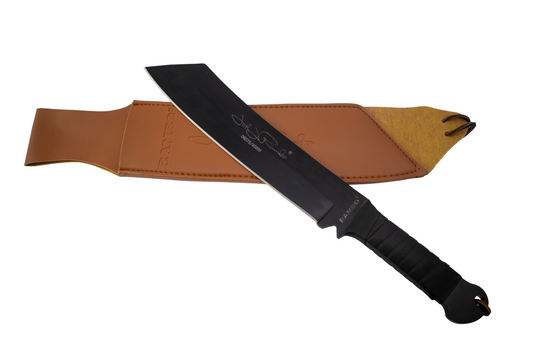 RAMBO PART IV MACHETE KNIFE SIGNATURE EDITION HUNTING KNIFE WITH LEATHER SHEATH