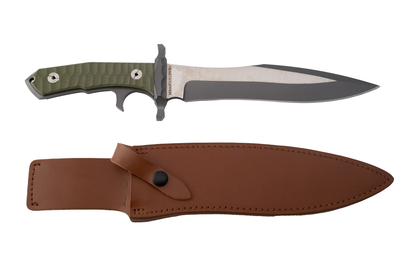 RAMBO V LAST BLOOD HEARTSTOPPER SURVIVAL HUNTING KNIFE WITH LEATHER SHEATH