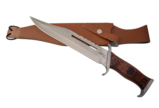 RAMBO FIRST BLOOD PART 3 SURVIVAL HUNTING KNIFE WITH LEATHER SHEATH