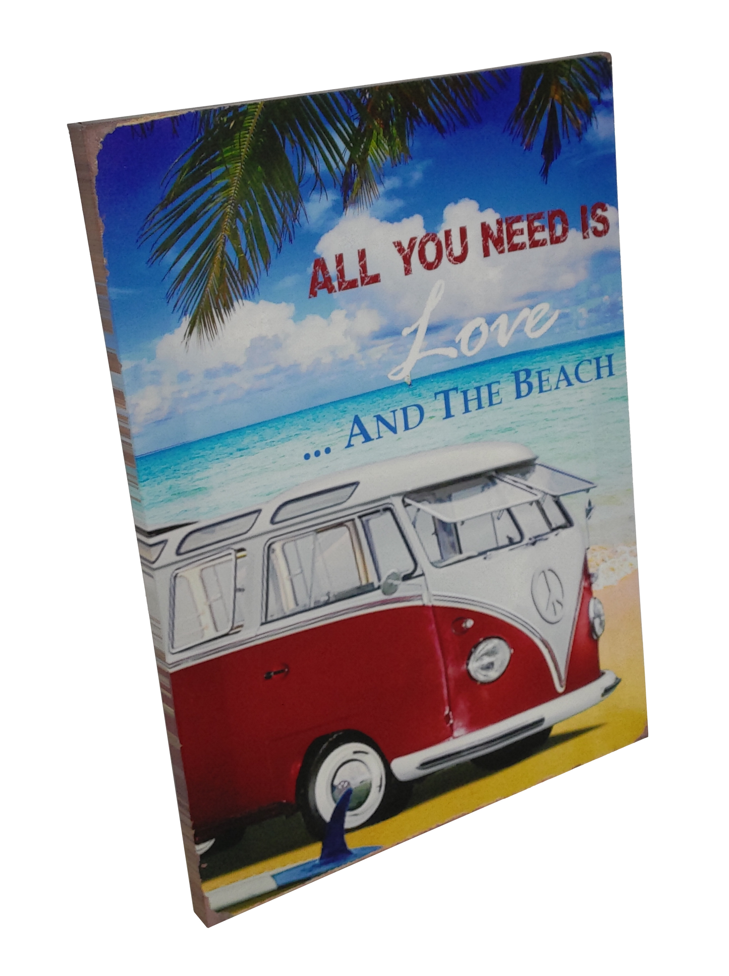 VW KOMBI - ALL YOU NEED IS LOVE...AND THE BEACH CANVAS PRINT